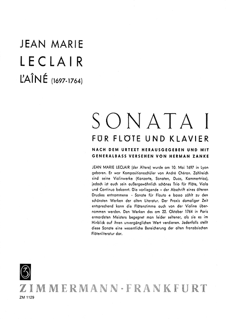 Vorderes Coverbild Sonata I e-Moll 