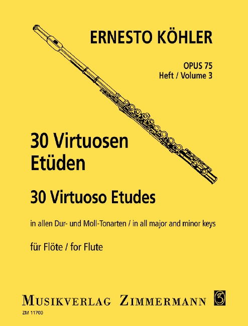 Vorderes Coverbild 30 Virtuosen Etüden in allen Dur- und Moll-Tonarten op. 75 Heft 3
