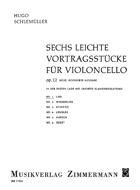 Vorderes Coverbild Sechs leichte Vortragsstücke op. 12 