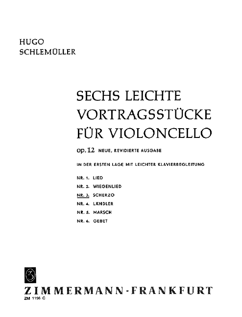 Vorderes Coverbild Sechs leichte Vortragsstücke op. 12 