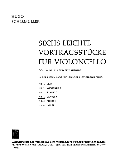 Vorderes Coverbild Sechs leichte Vortragsstücke op. 12 