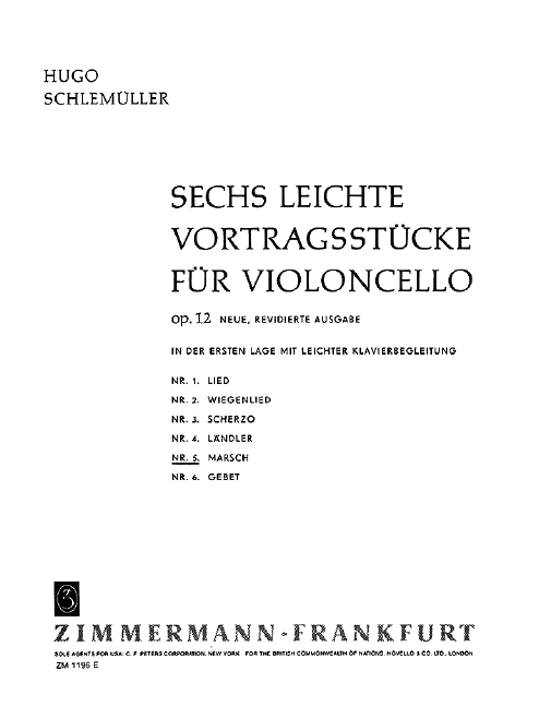 Vorderes Coverbild Sechs leichte Vortragsstücke op. 12 