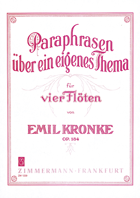 Vorderes Coverbild Paraphrasen über ein eigenes Thema op. 184 