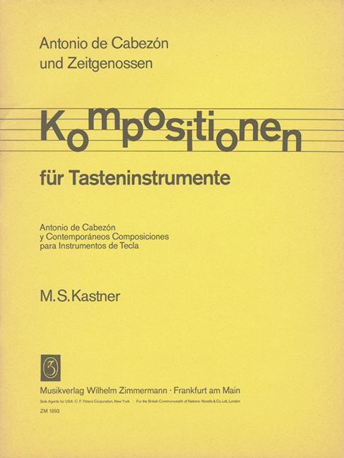 Vorderes Coverbild Kompositionen von A. de Cabezón und Zeitgenossen 
