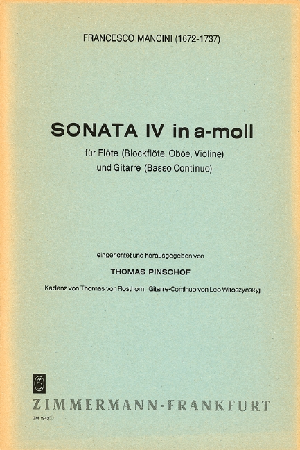 Vorderes Coverbild Sonata IV a-Moll 