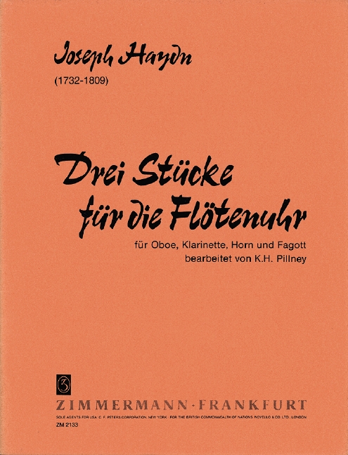 Vorderes Coverbild Drei Stücke für die Flötenuhr 