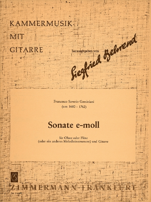 Vorderes Coverbild Sonate e-Moll 
