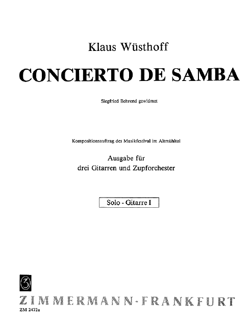 Vorderes Coverbild Concierto de Samba 