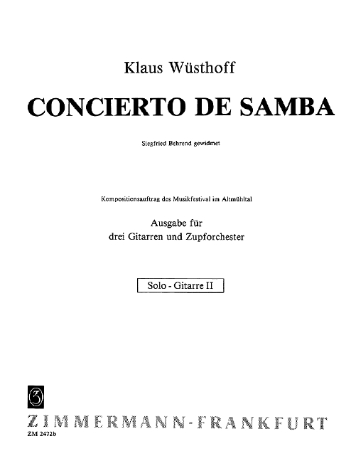 Vorderes Coverbild Concierto de Samba 