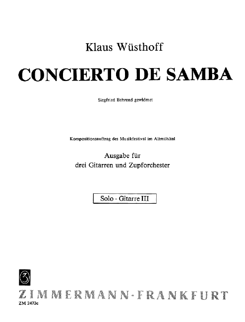 Vorderes Coverbild Concierto de Samba 