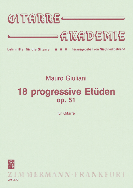 Vorderes Coverbild 18 progressive Etüden op. 51 