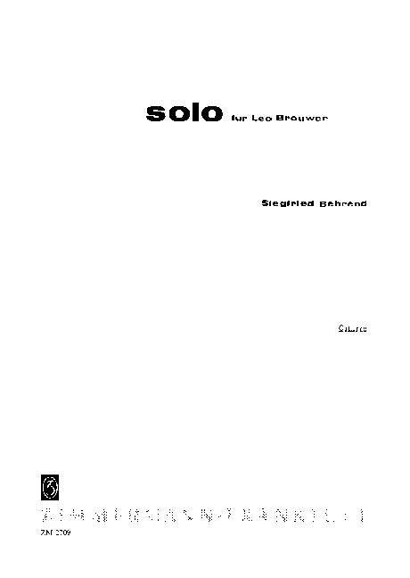 Vorderes Coverbild Solo für Leo Brouwer 