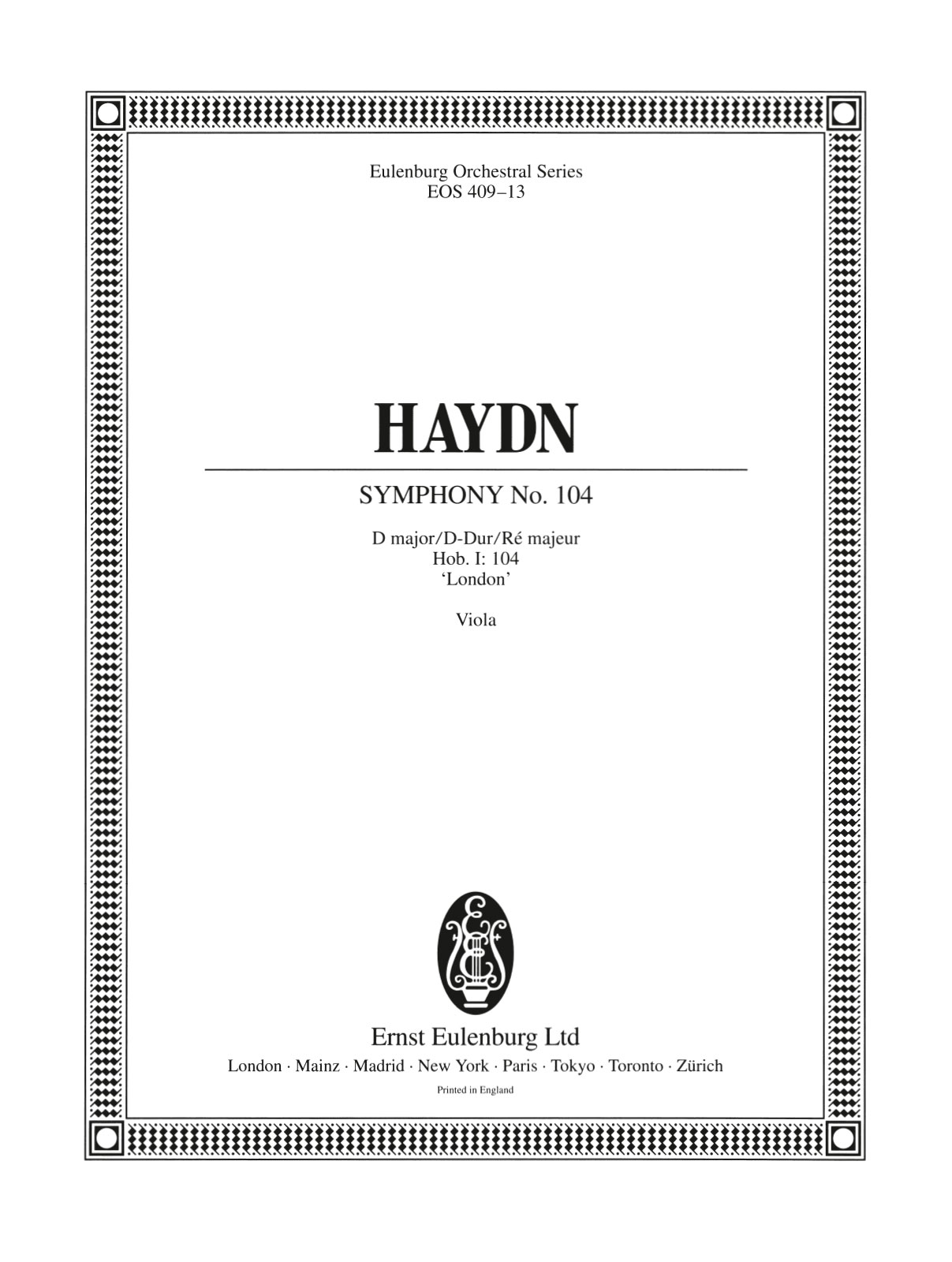 Vorderes Coverbild Sinfonie Nr. 104 D-Dur Hob. I:104 "Londoner / Salomon"