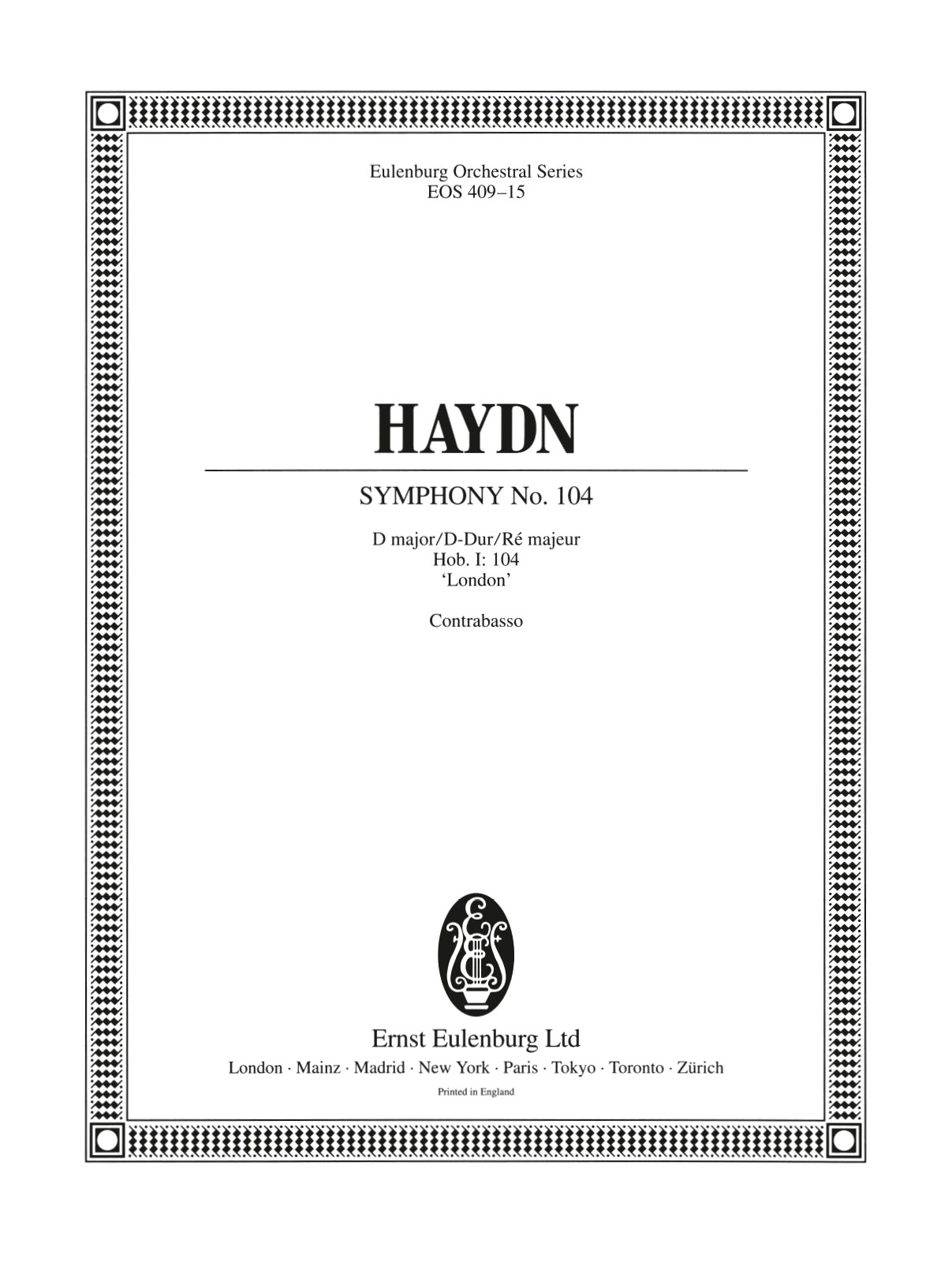 Vorderes Coverbild Sinfonie Nr. 104 D-Dur Hob. I:104 "Londoner / Salomon"