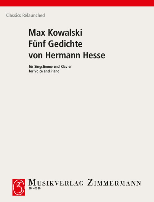 Anderes Coverbild Fünf Gedichte von Hermann Hesse op. 14 