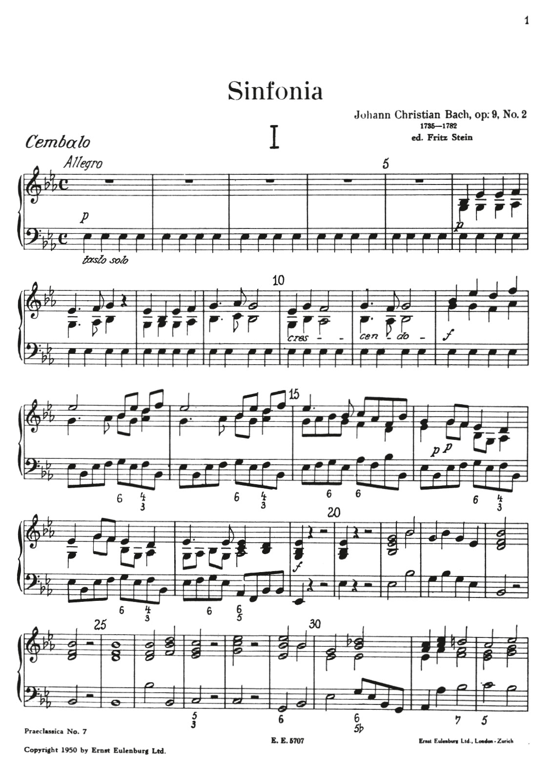 Vorderes Coverbild Sinfonia Es-dur op. 9/2