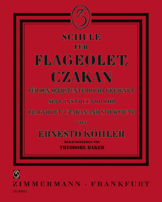 Vorderes Coverbild Schule für Flageolett, Czakan 