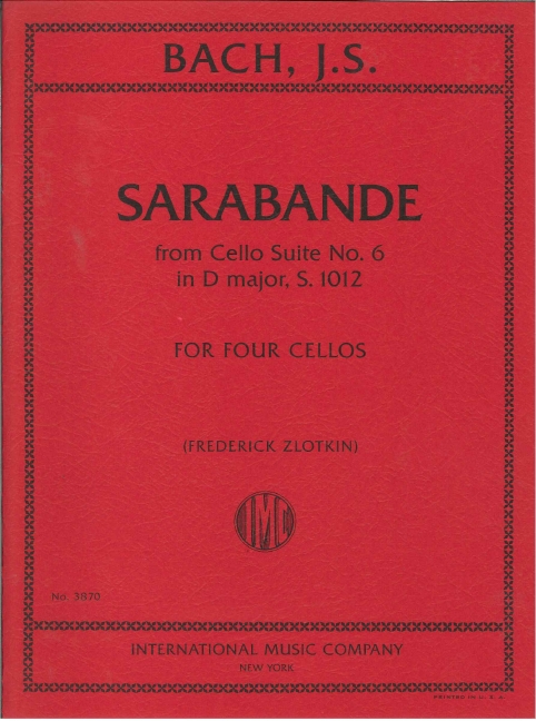 Vorderes Coverbild Sarabande BWV1012 