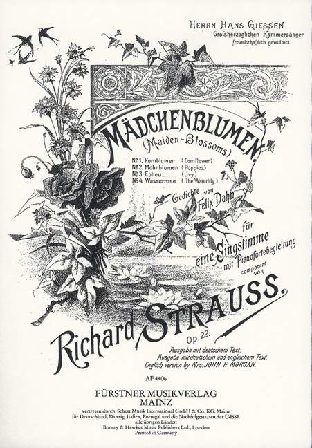 Vorderes Coverbild Mädchenblumen – Vier Gedichte von Felix Dahn für eine Singstimme und Klavierbegleitung op. 22/2 