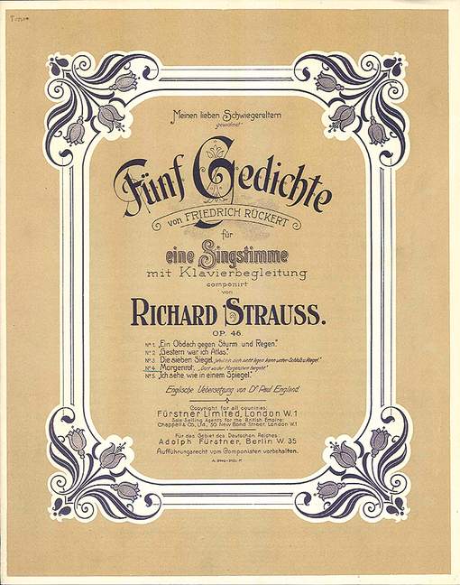 Vorderes Coverbild Fünf Gedichte von Friedrich Rückert op. 46/4 