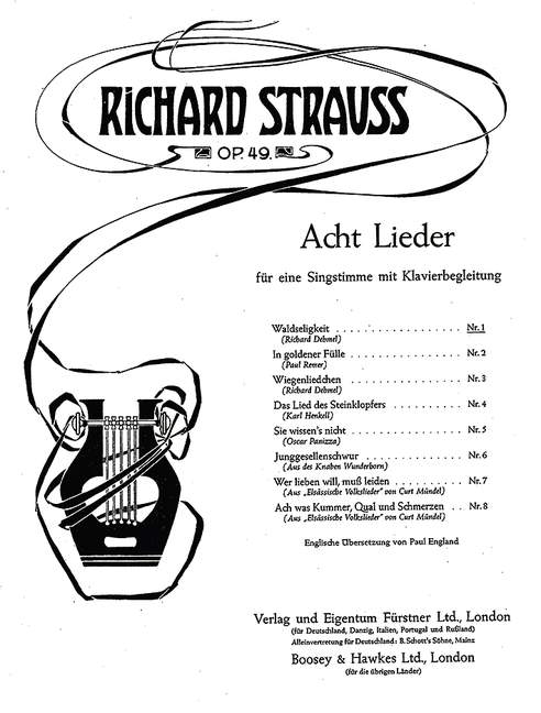Vorderes Coverbild Acht Lieder op. 49/1 