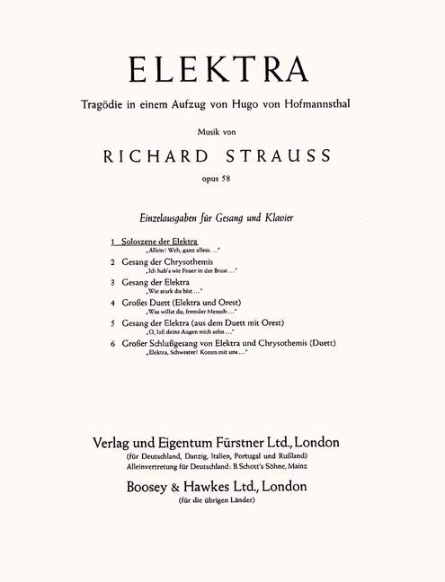 Vorderes Coverbild Elektra op. 58 