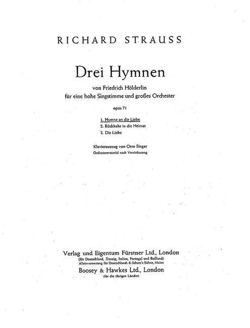 Vorderes Coverbild Drei Hymnen op. 71/1 