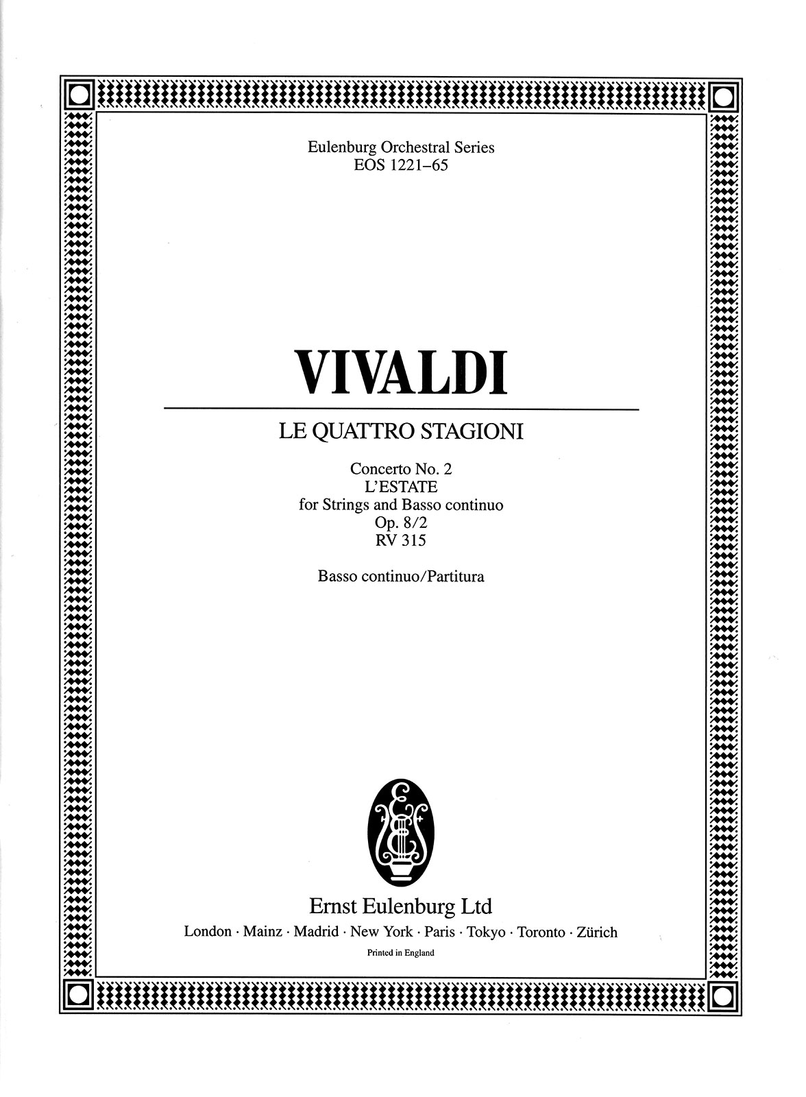 Vorderes Coverbild Concerto g-Moll op. 8/2 RV 315 "Le quattro stagioni/ Die vier Jahreszeiten" (1725)