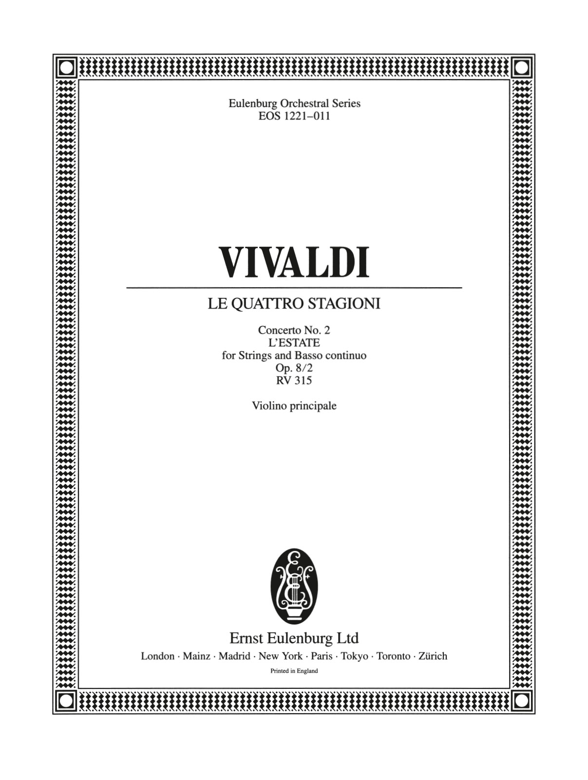 Vorderes Coverbild Concerto g-Moll op. 8/2 RV 315 "Le quattro stagioni/ Die vier Jahreszeiten" (1725)