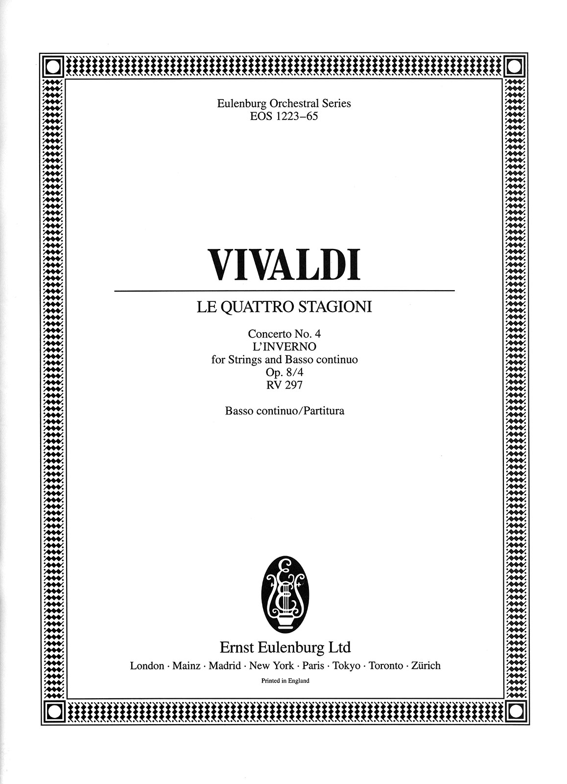 Vorderes Coverbild Concerto f-Moll op. 8/4 RV 297 "Le quattro stagioni/ Die vier Jahreszeiten" (1725)