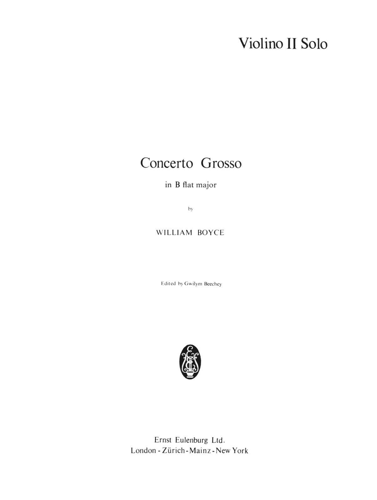 Vorderes Coverbild Concerto grosso B-Dur