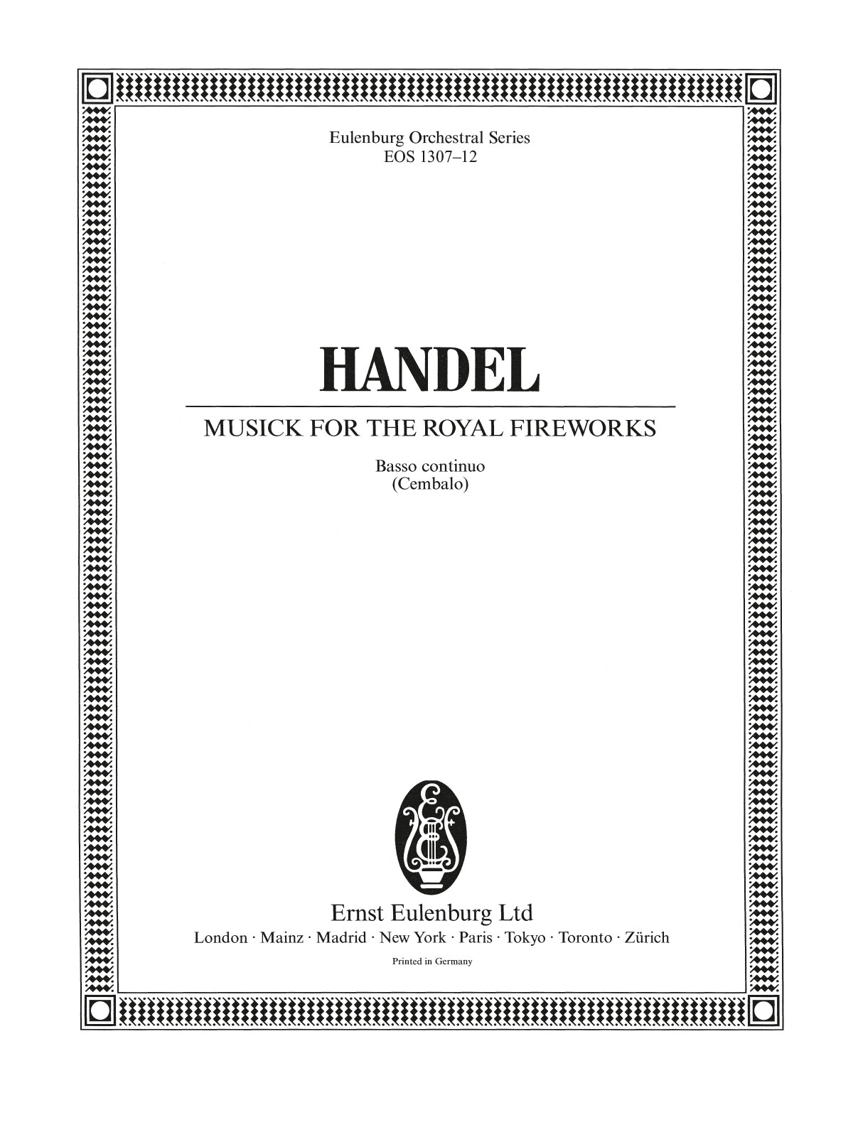 Vorderes Coverbild Musick for the Royal Fireworks / Feuerwerksmusik HWV 351