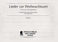 Vorderes Coverbild Lieder zur Weihnachtszeit 