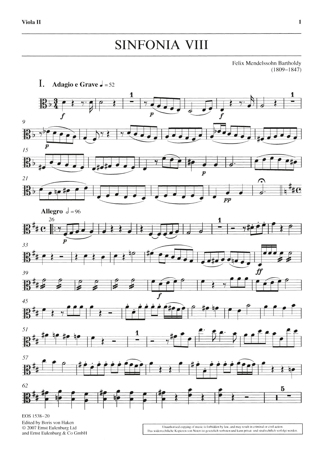 Vorderes Coverbild Sinfonia Nr. 8 D-dur MWV N 8
