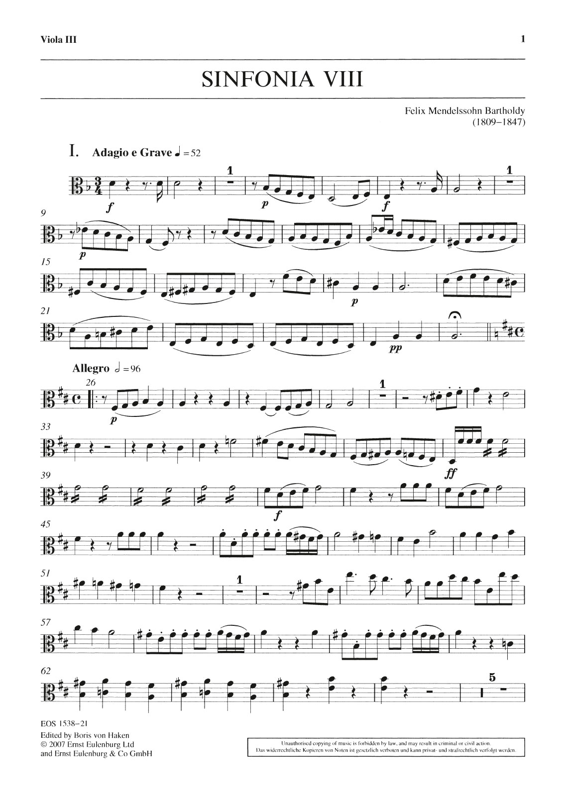 Vorderes Coverbild Sinfonia Nr. 8 D-dur MWV N 8
