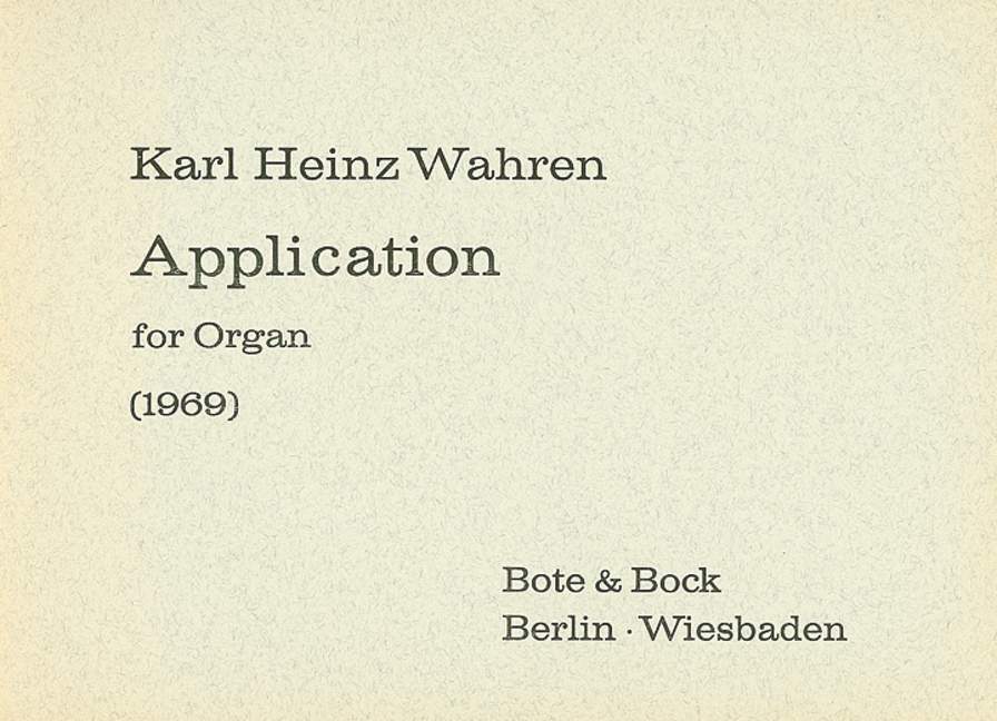 Vorderes Coverbild Application 