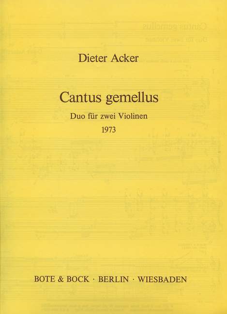 Vorderes Coverbild Cantus gemellus 