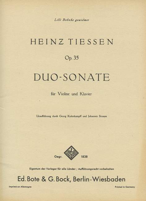 Vorderes Coverbild Duo-Sonate op. 35 