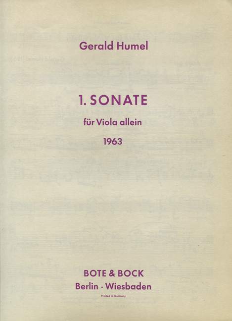 Vorderes Coverbild 1. Sonate 