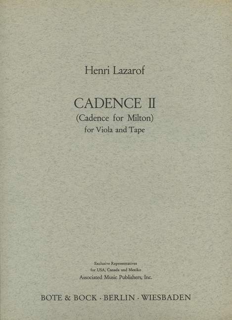 Vorderes Coverbild Cadence II 