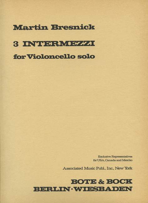 Vorderes Coverbild Drei Intermezzi 
