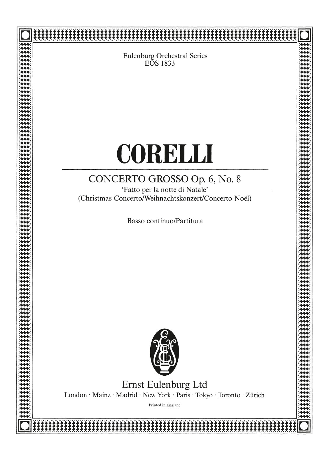 Vorderes Coverbild Concerto grosso op. 6 Nr. 8 g-moll "Weihnachtskonzert"