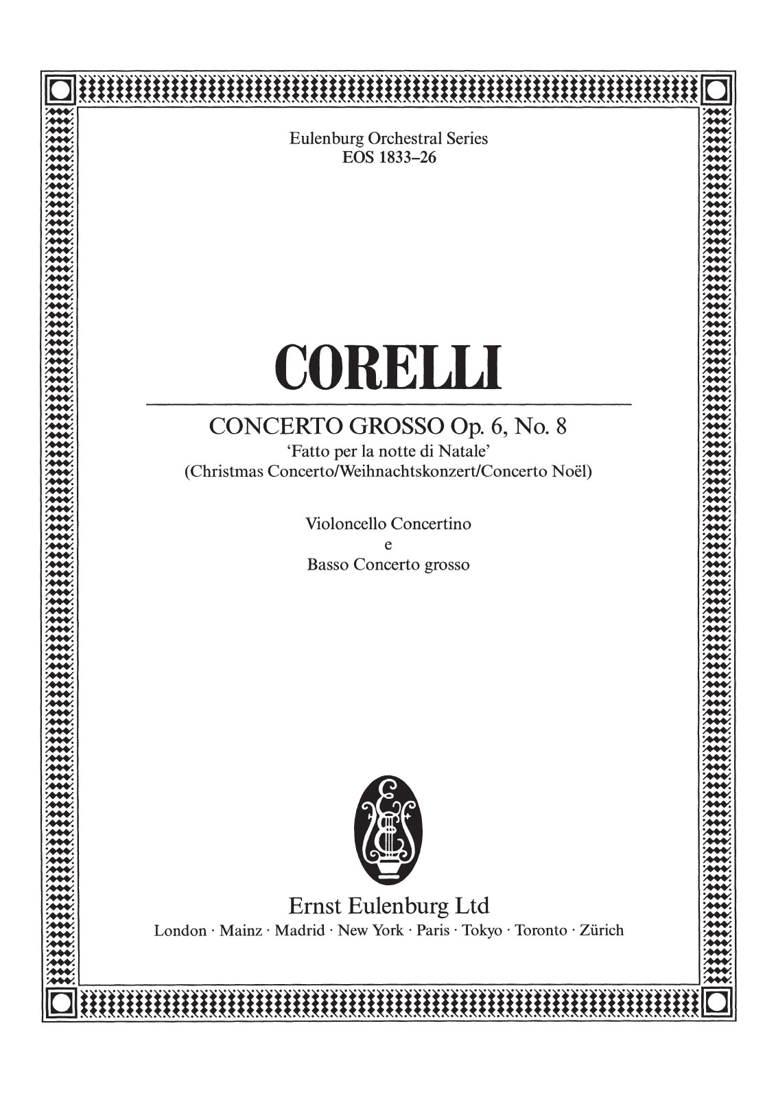 Vorderes Coverbild Concerto grosso op. 6 Nr. 8 g-moll "Weihnachtskonzert"