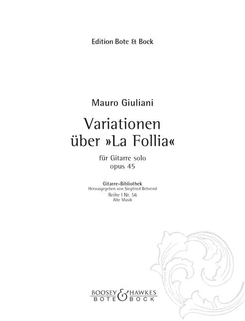 Vorderes Coverbild Variationen über "La Follia" op. 45 Nr. 56