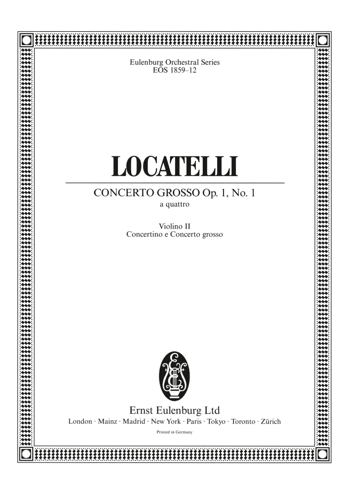 Vorderes Coverbild Concerto grosso Nr. 1 F-Dur op. 1