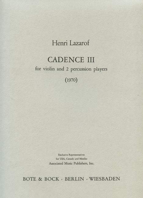 Vorderes Coverbild Cadence III 