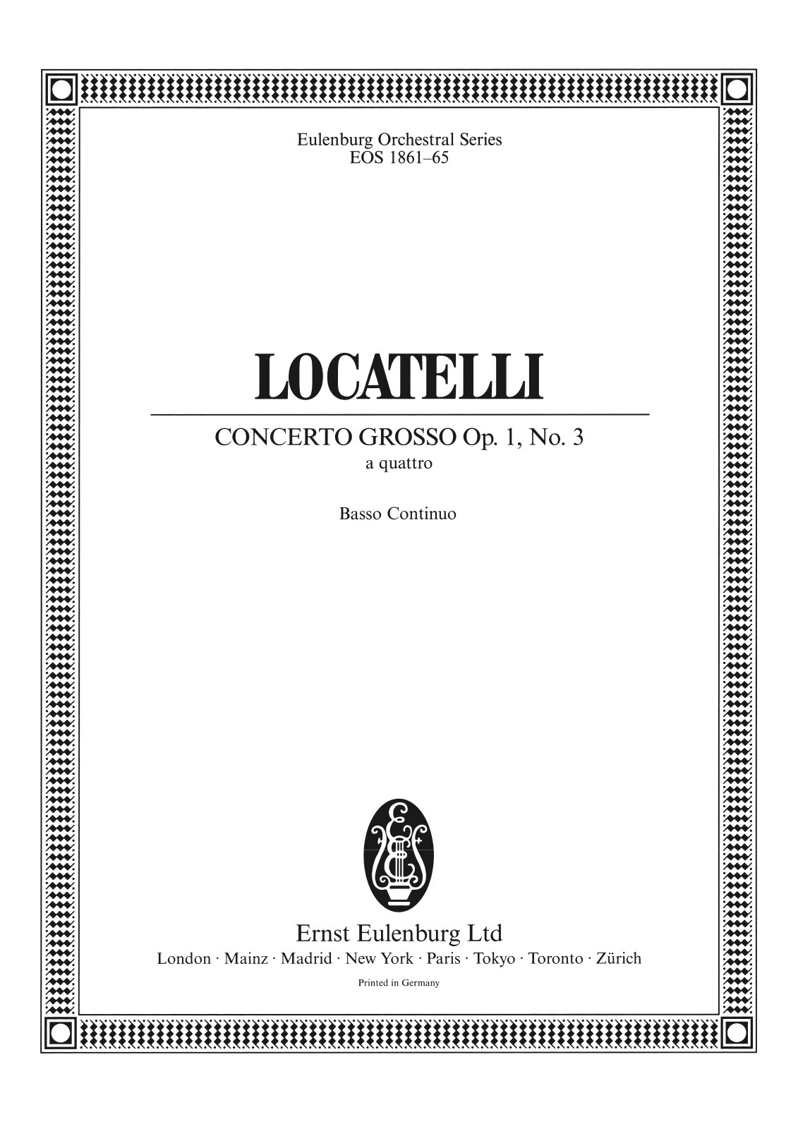 Vorderes Coverbild Concerto grosso Nr. 3 B-Dur op. 1
