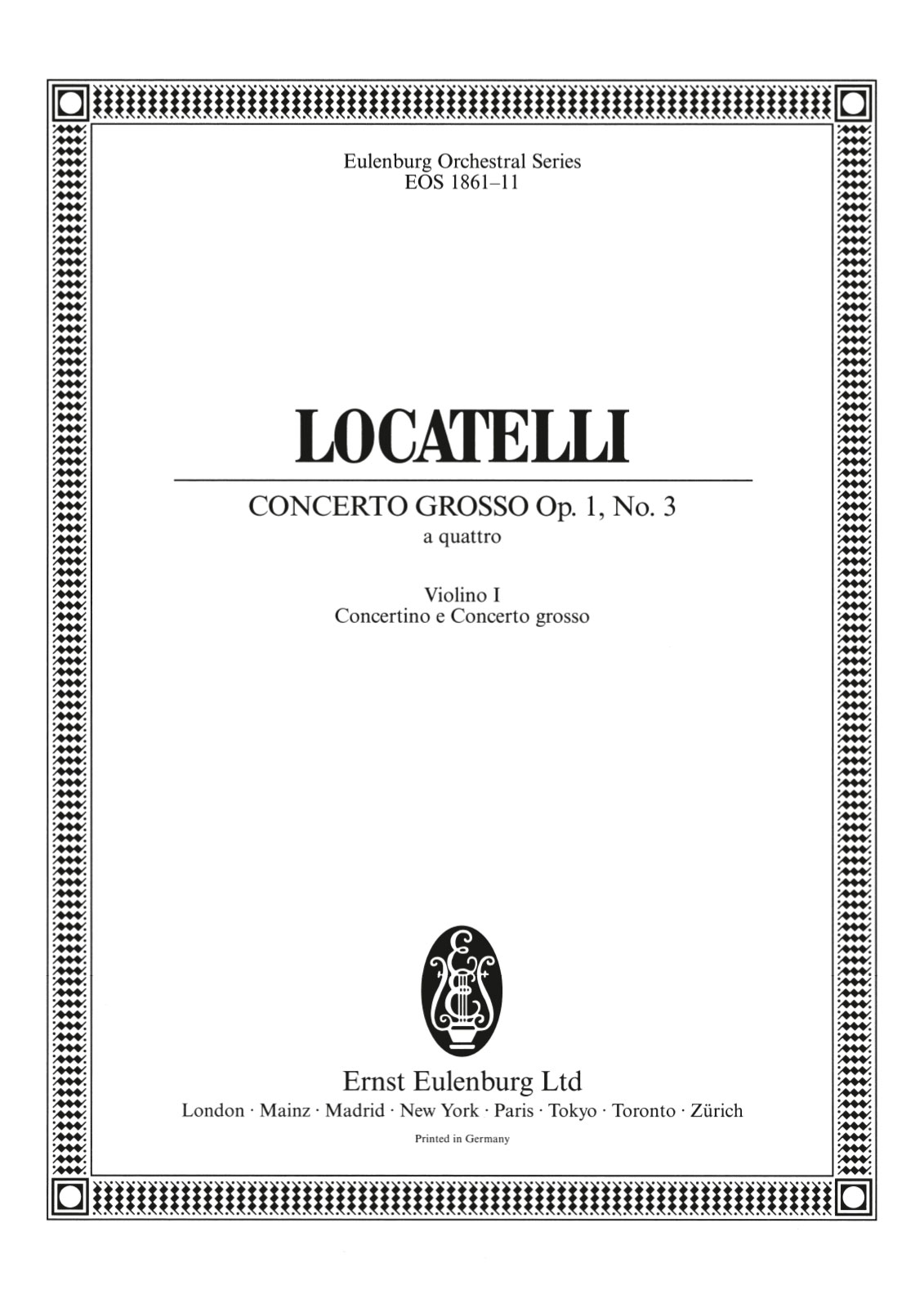 Vorderes Coverbild Concerto grosso Nr. 3 B-Dur op. 1