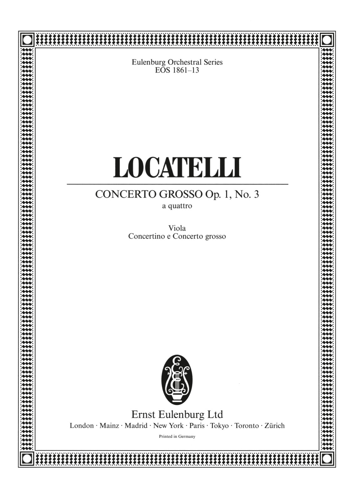 Vorderes Coverbild Concerto grosso Nr. 3 B-Dur op. 1