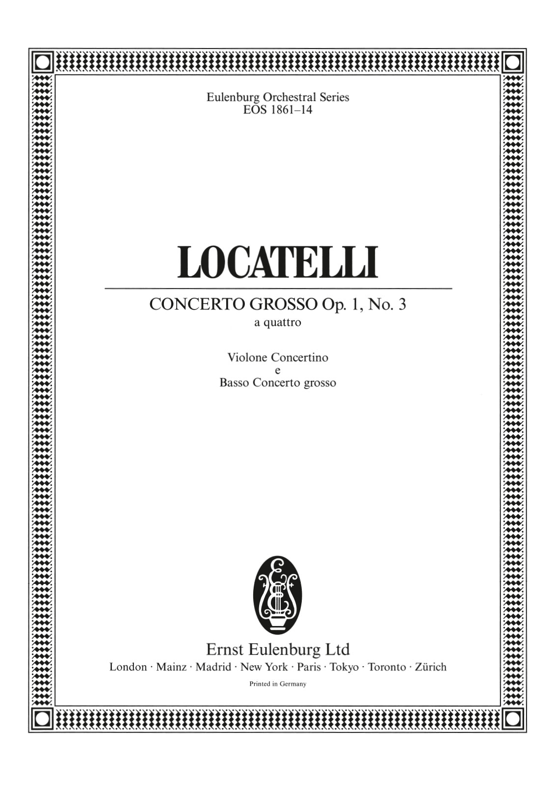 Vorderes Coverbild Concerto grosso Nr. 3 B-Dur op. 1